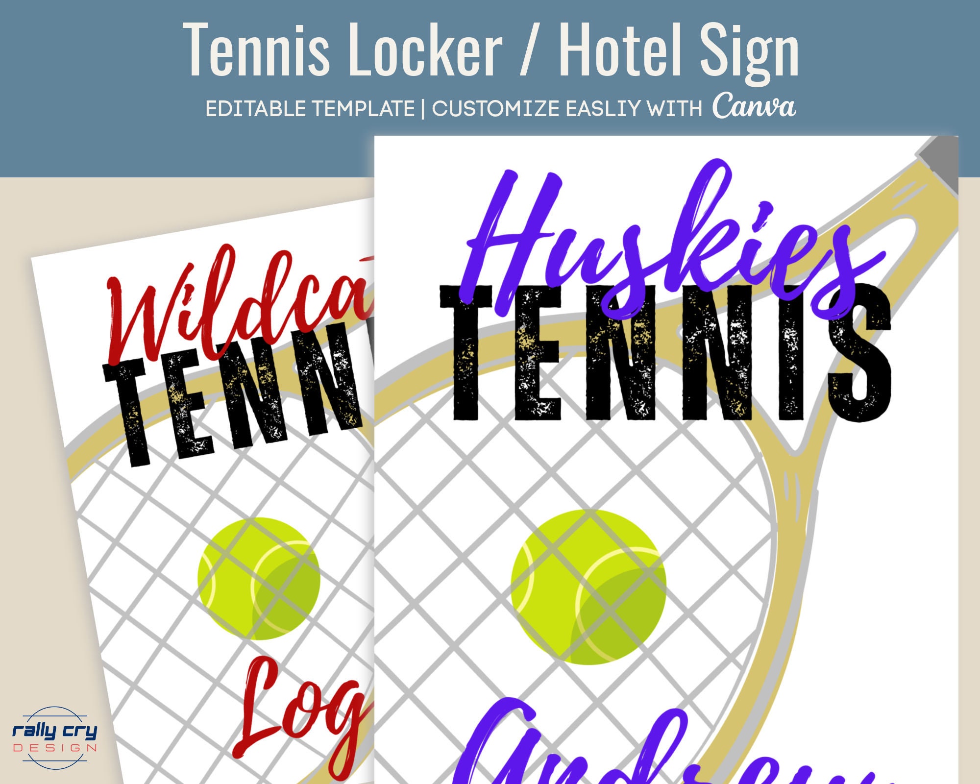 Tennis Locker Sign Name Tag, Pep Rally Poster, Locker Room Decoration ...