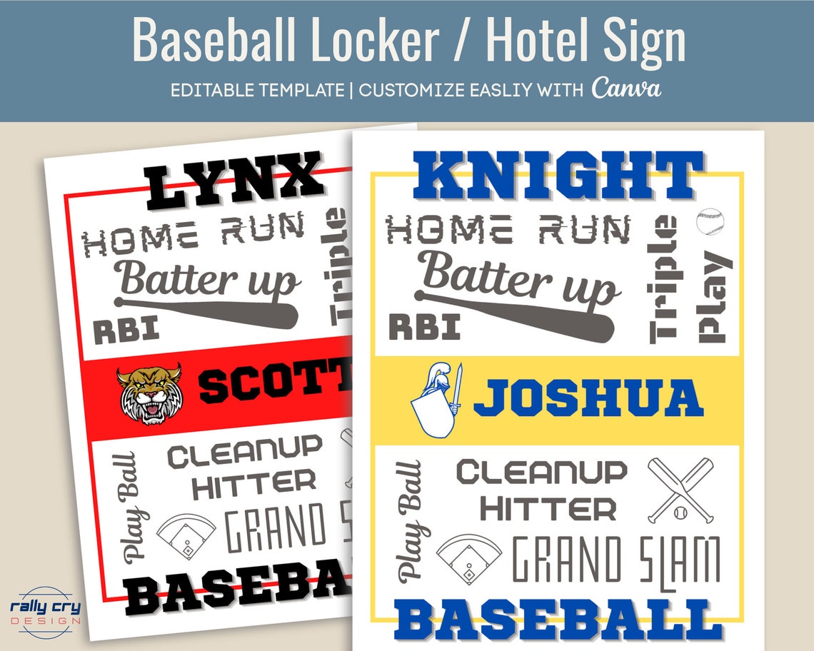 Baseball Locker Sign Tag Locker Decoration Team Hotel Sign - Etsy