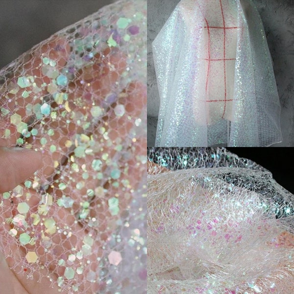 Sequin Glitter Gauze Fabric,Shiny Sparkle Fabric,Designer Fashion Apparel Fabric,Background Decorative Fabric,Dress Fabric