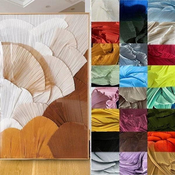 25 Colors Pleated Fabric Stiff Plisse Accordion Creative Crimping Handmade DIY Background Decorative Printmaking Fabric