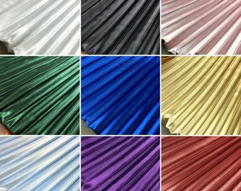 21 Colors Pleated Accordion Faux Silk Satin Fabric,Art Designer Fabric,Dress,Wedding,Gowns,Crafts,Events,Shape And Texture Fabric