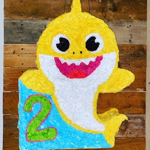 Pinata, birthday pinata, inspired by baby shark pinata