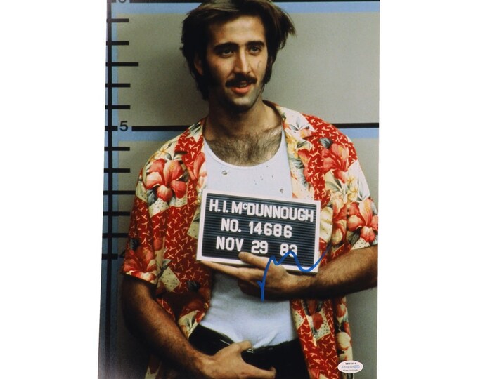 Nicholas Cage 11x17 Authentic Signed Photo W/ ACOA 3rd Party Authentication - Raising Arizona