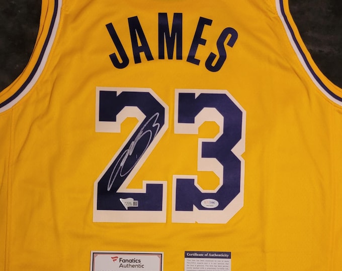 LeBron James Authentic Signed Nike Swingman Icon Edition Jeresy W/ Fanatics COA + PSA COA Authentications L.A. Lakers #23
