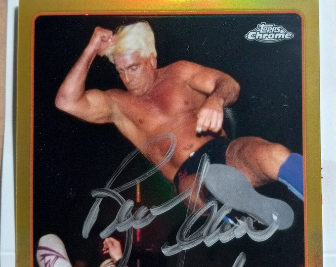 Ric Flair Authentic Signed Topps Chrome Gold Refractor Card W/ JSA Authentication - EXTREMELY Rare #39/50 - WWE - Inscribed: "16X"