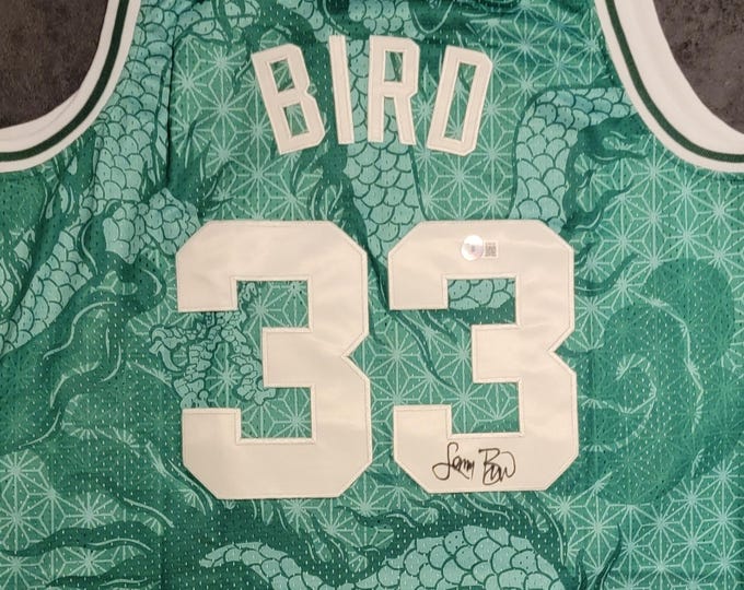 Larry Bird Authentic Signed Jersey W/ Beckett BAS COA Boston Celtics #33 1985-86 Hardwood Classics Original Larry Bird