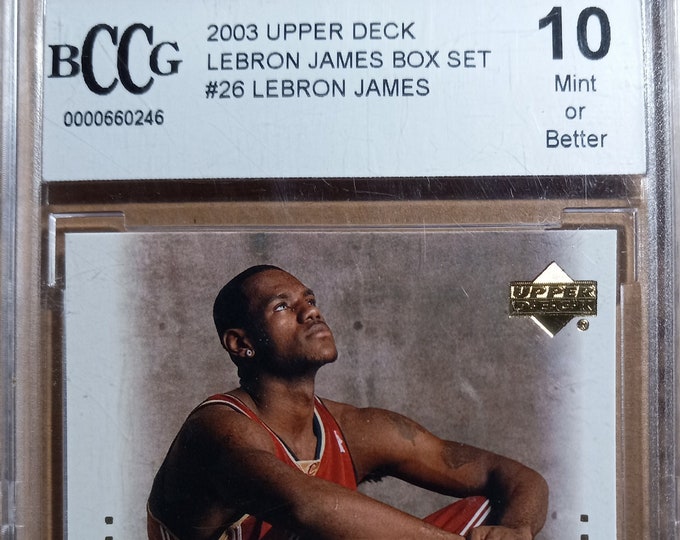 LeBron James 2003-04 Upper Deck Box Set #26 Rookie RC Graded BCCG 10 Mint or Better