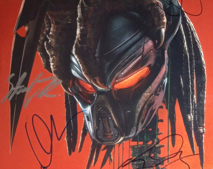 Predator Cast X4 12x18 Authentic Signed Photo W/ PSA LOA - Olivia Munn + Keegan-Michael Key + Jacob Tremblay + Sterling K. Brown