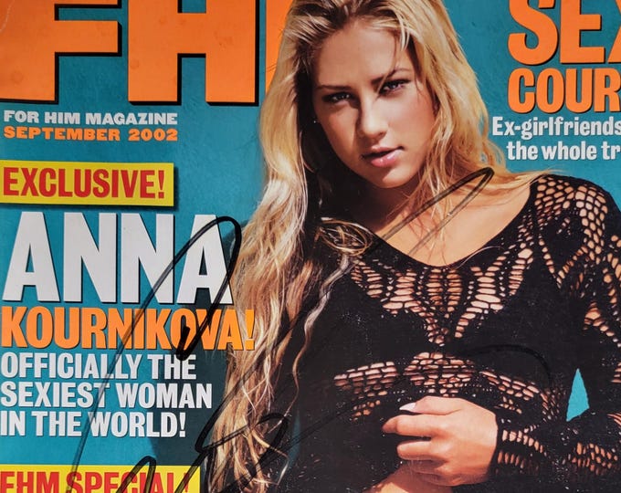 Anna Kournikova Authentic Sgined FHM Magazine W/ JSA COA Tennis Hottie