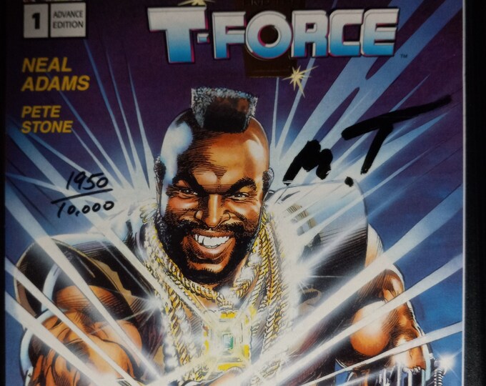 Mr. T T-Force Signed Tri-Fold Comic Press Kit W/ A1COA & Mr. T COA's - Numbered Limited Edition - Vintage - #1950