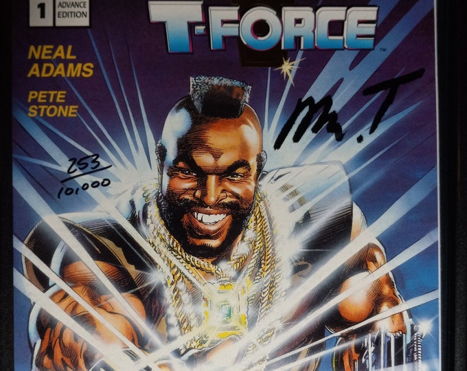 Mr. T T-Force Signed Tri-Fold Comic Press Kit W/ A1COA & Mr. T COA's - Numbered Limited Edition - Vintage - #253