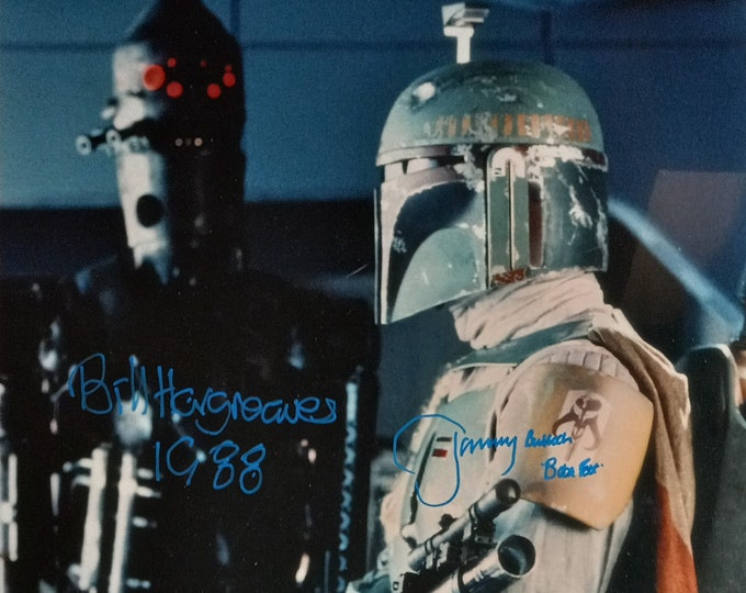16x20 Jeremy Bulloch & Bill Hargreaves Authentic Dual Signed Photo W/ JSA Authentication - Star Wars - Boba Fett - IG-88