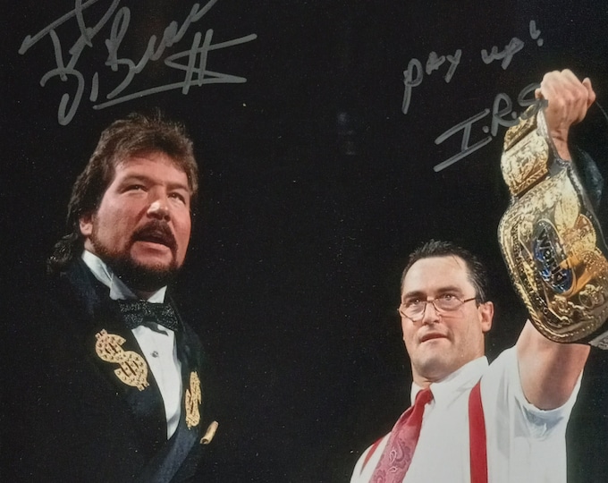Ted Dibiase & IRS 8x10 Authentic Dual Signed Photo W/ JSA COA - wwe wwf