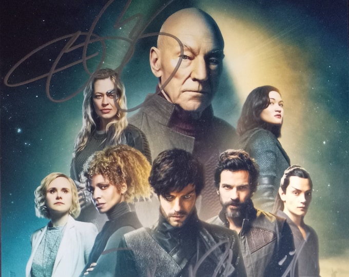Patrick Stewart & Jeri Ryan Authentic Dual Signed 8x10 Photograph + 3rd Party Authentication - Picard - Star Trek - Jean-Luc