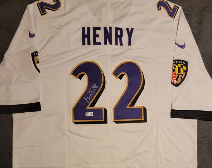 Derrick Henry Authentic Signed Jersey W/ Beckett BAS COA Baltimore Ravens #22