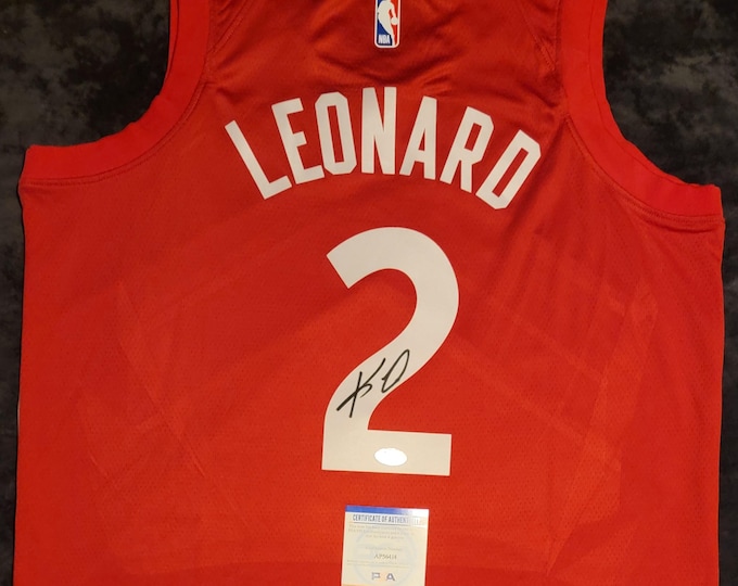 Kawhi Leonard Swingman Signed Fan Jersey W/ PSA COA Totonto Rapators #2