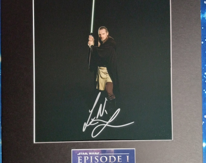 Liam Neeson Authentic Signed 8"x10" Photo With An 11"x14" Frame Ready Matte + Lighthouse  & 3rd Party COA Authentication - Star Wars