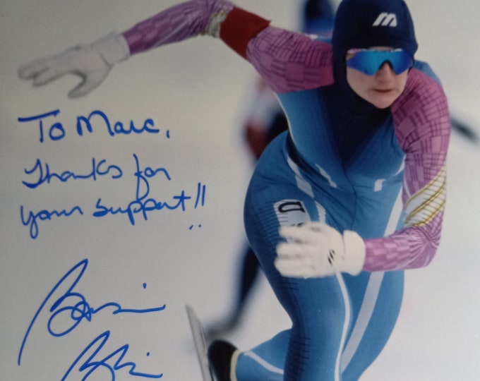 Bonnie Blair Authentic Signed 8x10 Photo W/ COA - Inscribed: "To Marc, Thanks For Your Support"