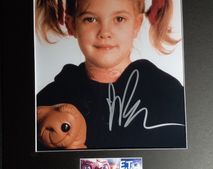 Drew Barrymore Authentic Signed 8x10 Photo With Custom 11x14 Frame Ready Matting + 3rd party Authentication - "ET"