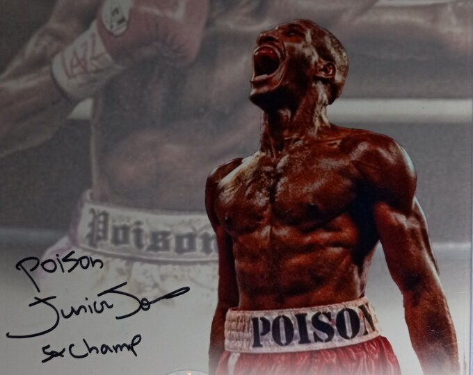 Junior Poison Jones 8x10 Authentic Signed Photo W/ PSA COA - 5X Champ