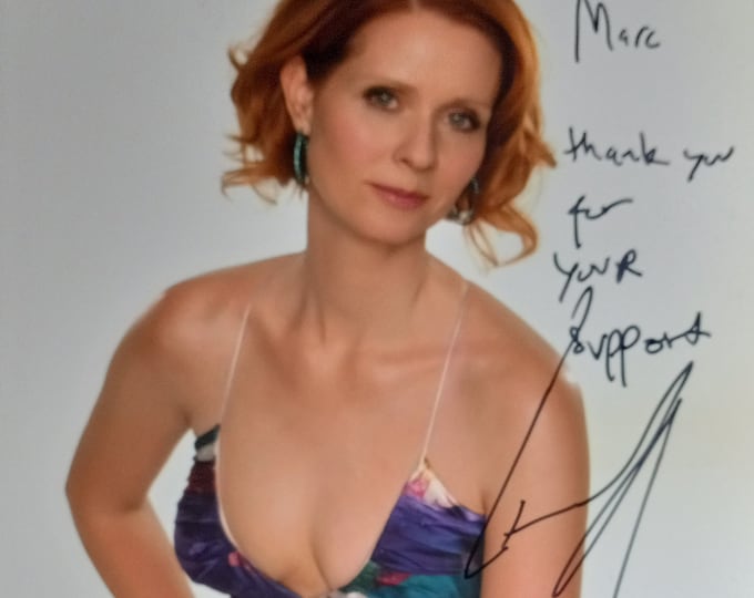 Cynthia Nixon Authentic Signed 8x10 Photo W/ COA - Inscribed: "To Marc, Thank You For Your Support" - Sex In The City