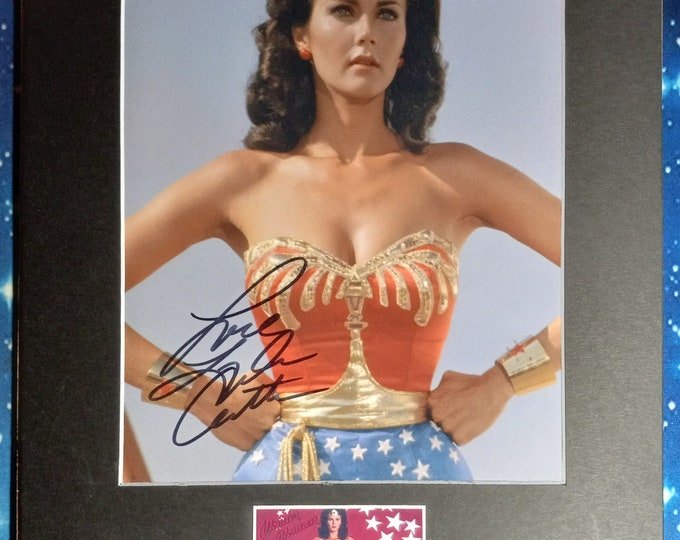 Lynda Carter Authentic Signed 8"x10" Photo With A Custom 11"x14" Frame Ready Matte + 3rd Party Authentication - Wonder Woman