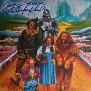 Wizard Of Oz 11x14 Authentic Cast (X3) Signed Photo W/ JSA COA