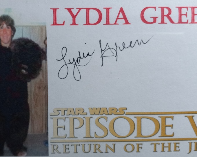 Lydia Green 3x5 Authentic Signed Index Card - Star Wars - Ewok