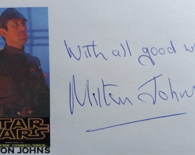 Milton Johns 3x5 Authentic Signed Index Card - Star Wars