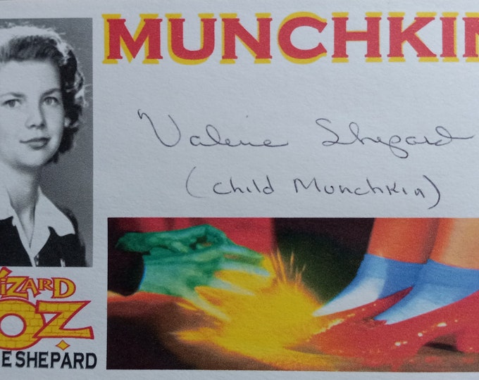 Valerie Shepard 3x5 Authentic Signed Index Card - Wizard Of Oz