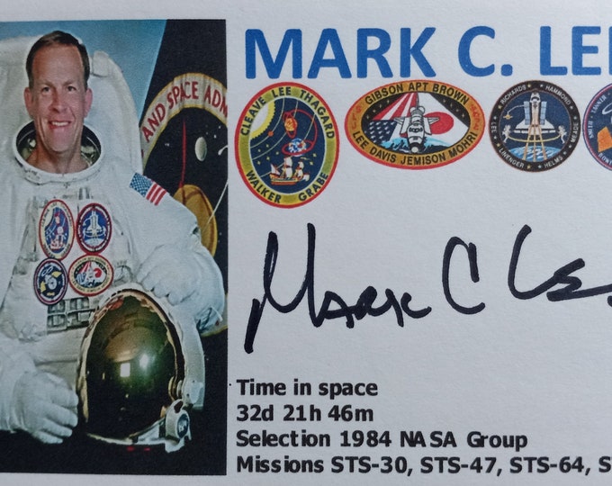 Mark C. Lee 3x5 Authentic Signed Index Card - NASA - Astronaut