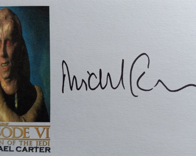 Michael Carter 3x5 Authentic Signed Index Card - Star Wars - Bib Fortuna