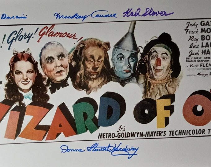 Wizard Of Oz Cast X4 11x17 Authentic Signed Photo W/ JSA COA