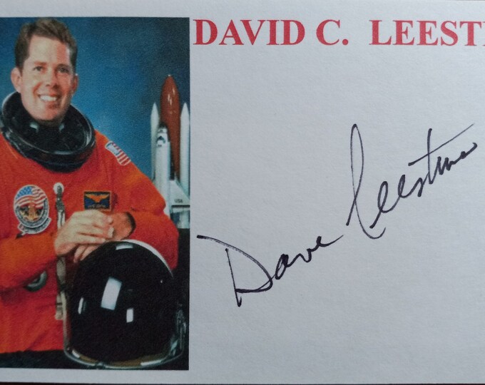 David C. Leestma 3x5 Authentic Signed Index Card - NASA - Astronaut