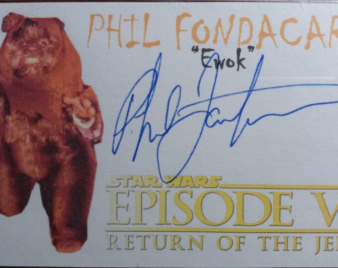 Phil Fondacaro 3x5 Authentic Signed Index Card - Star Wars Ewok