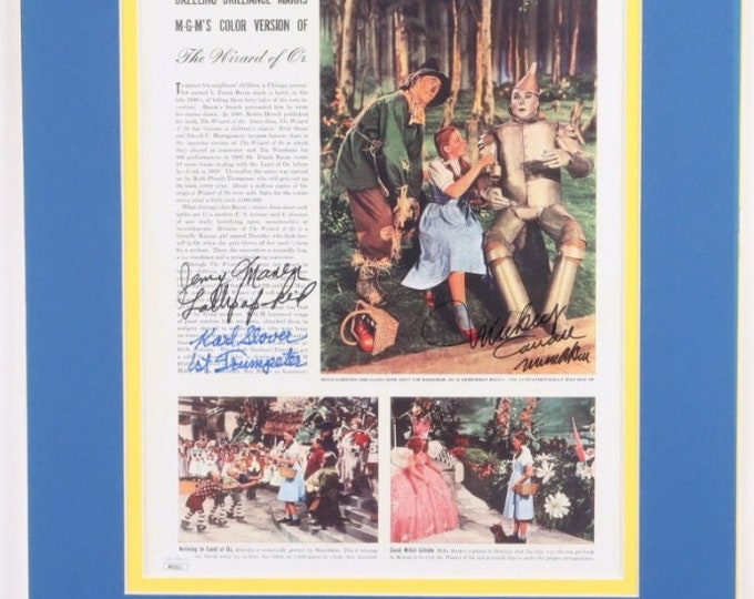 Wizard Of Oz 11x14 Authentic Signed X3 Display Signed Display W/ JSA COA