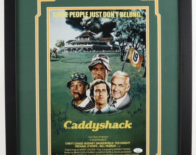 Michael O'Keefe & Cindy Morgan Signed Caddyshack 20x26 Custom Framed Movie Poster Display - Inscribed "Lacey" + "Noonan" W/ JSA COA