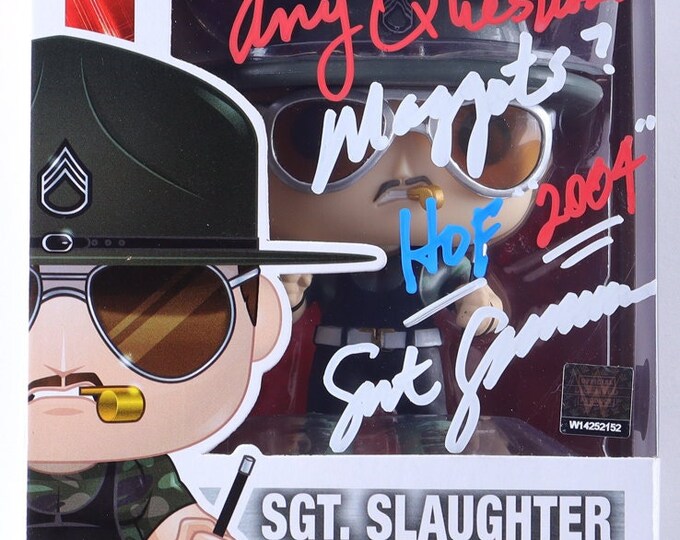 Sgt. Slaughter Authentic Signed Funko Pop #54 WWE Hall Of Famer G.I. Joe Legend W/ Beckett Authentication - Inscribed