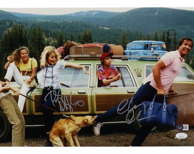 Chevy Chase & Beverly D'Angelo Authentic Dual Signed "National Lampoon's Vacation" 12x20 Photo W/ Beckett And JSA Authentication