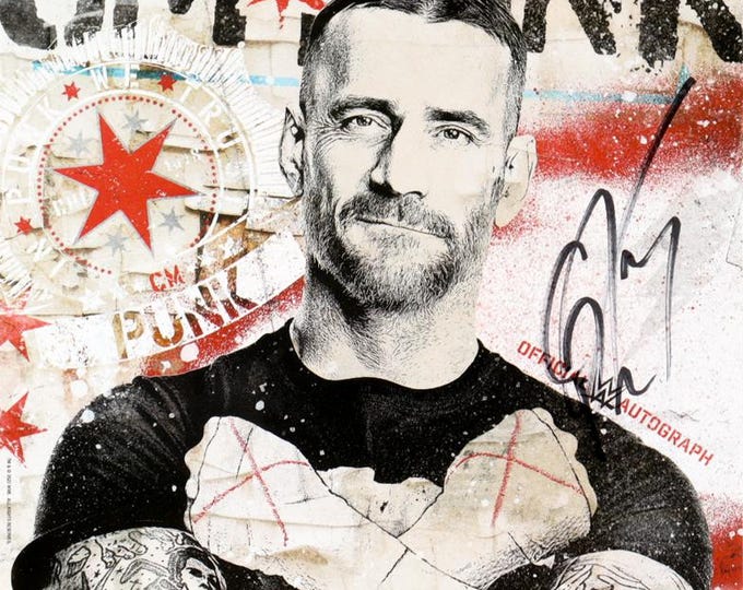 CM Punk 11x14 Authentic Signed Photo W/ Beckett BAS Authentication WWE