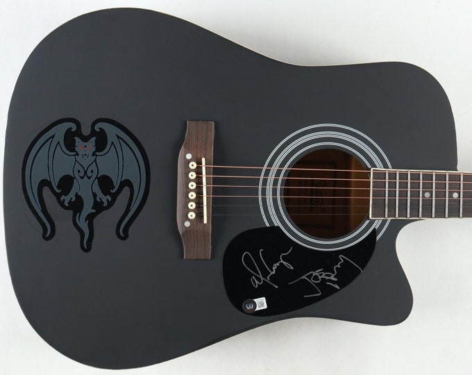 Alice Cooper & Joe Perry Authentic Signed "Hollywood Vampires" Custom Full-Size Acoustic Guitar W/ Beckett Authentication