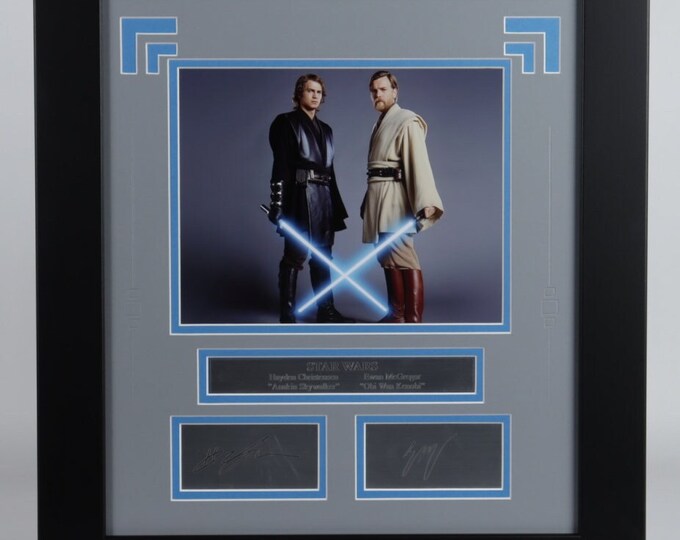 Ewan McGregor & Hayden Christensen "Star Wars" 18x20 Custom Framed Photo Display