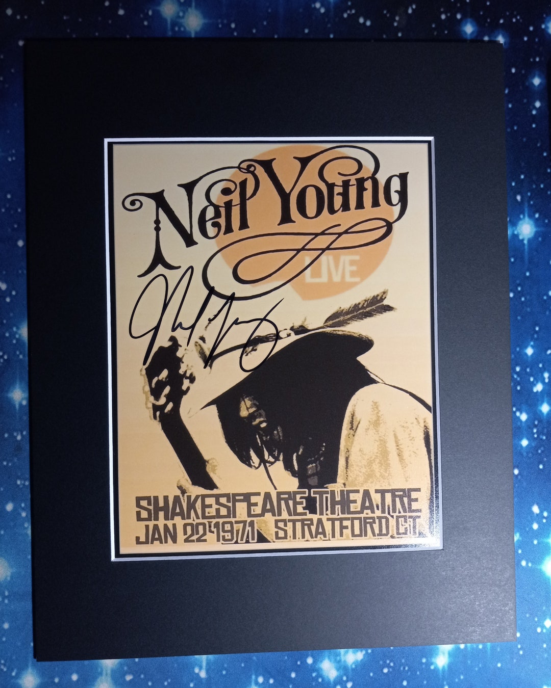 Neil Young 8x10 Authentic Signed Photo With an 11x14 Frame Ready