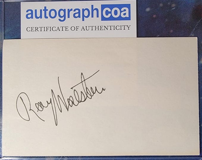 Ray Walston Authentic Signed Index Card W/ ACOA Fast Times At Ridgemont High  Mr. Hand