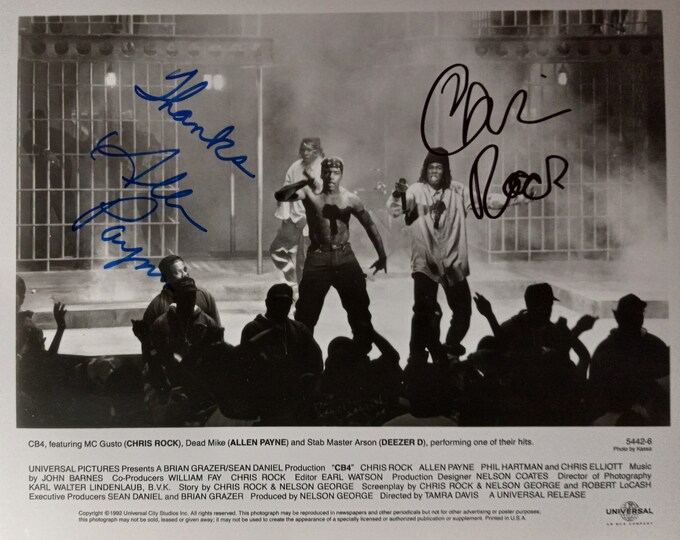 Chris Rock & Allen Payne Authentic Dual Signed 8x10 Photo W/ Lighthouse COA + 3rd Party Authentication - CB4