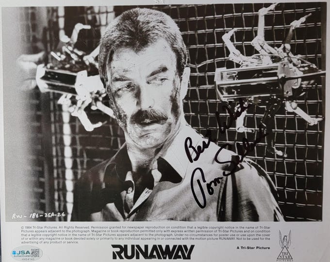Tom Selleck Authentic Signed 8x10 Vintage Photo W/  JSA COA 3rd Party Authentication & Tristar Letter - Runaway