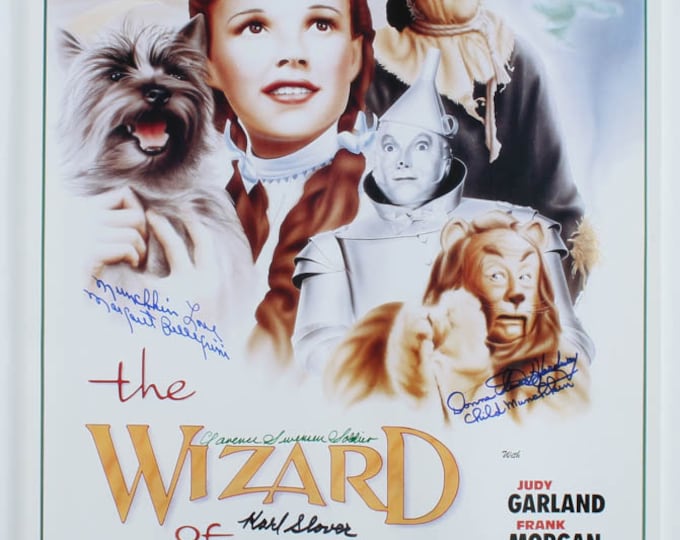 The Wizard Of Oz 16x24 Poster Cast-Signed by (7) W/ JSA COA - Multiple Inscriptions