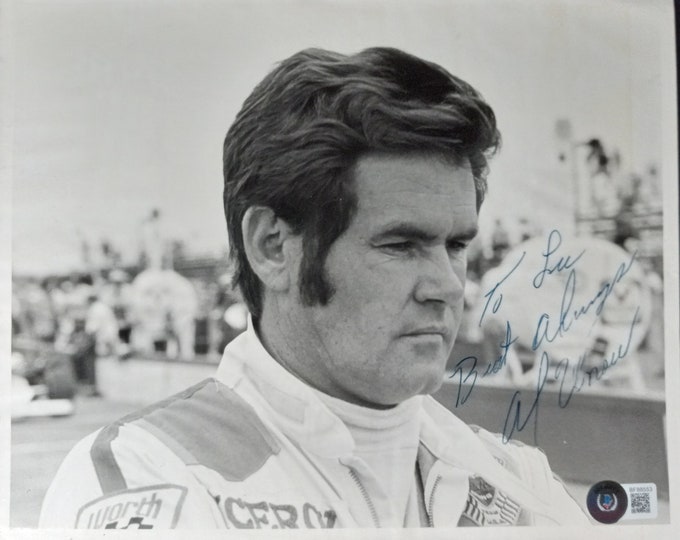 Al Unser Authentic Signed 8x10 Photo W/ Beckett Authentication - Indy Legend - Note: Does show age on back of photo