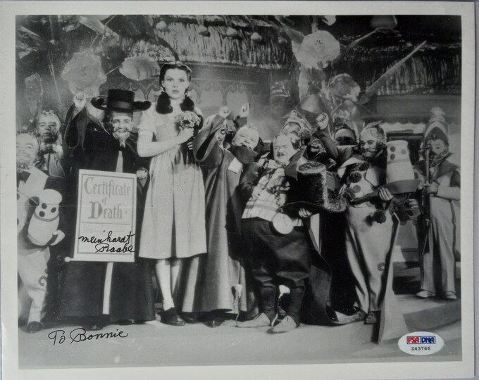 Meinhardt Raabe 8x10 Authentic Signed Photo W/ PSA COA - Wizard Of Oz - Inscribed "To Bonnie"