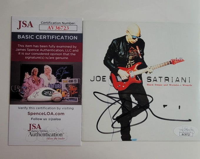 Joe Satriani Signed Black Swans and Wormhole Wizards CD Album Insert W/ JSA COA